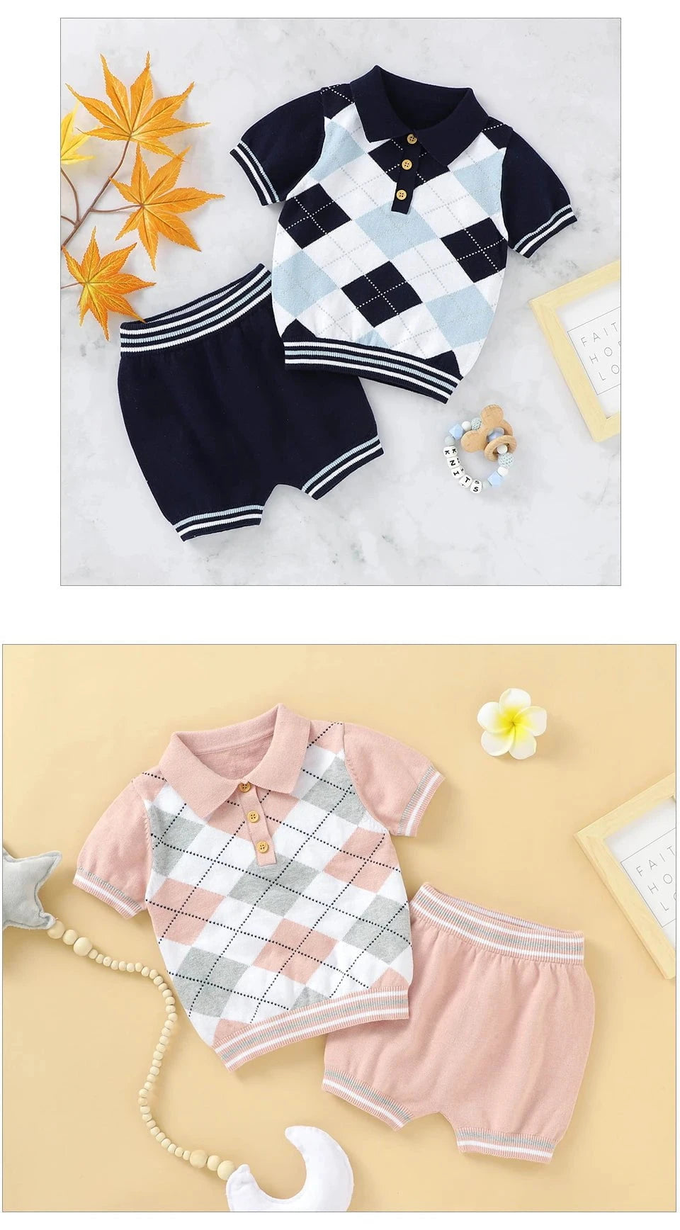 Giggles And Grab Baby summer clothes Summer Baby Short Sleeves Clothes Sets Fashion Tops + Pants Toddler Boys Girls Outfits Suits 2pcs Newborn Infant Clothing 0-18M"