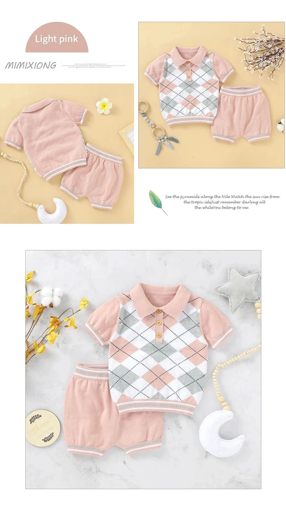 Giggles And Grab Baby summer clothes Summer Baby Short Sleeves Clothes Sets Fashion Tops + Pants Toddler Boys Girls Outfits Suits 2pcs Newborn Infant Clothing 0-18M"