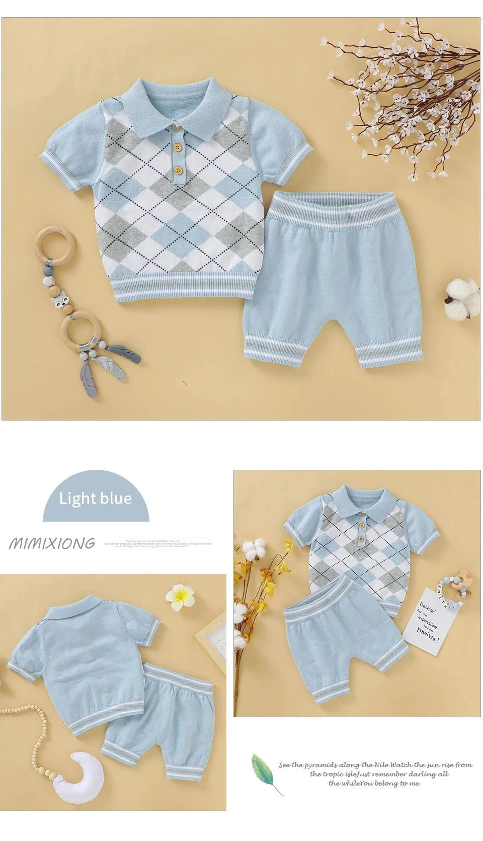 Giggles And Grab Baby summer clothes Summer Baby Short Sleeves Clothes Sets Fashion Tops + Pants Toddler Boys Girls Outfits Suits 2pcs Newborn Infant Clothing 0-18M"