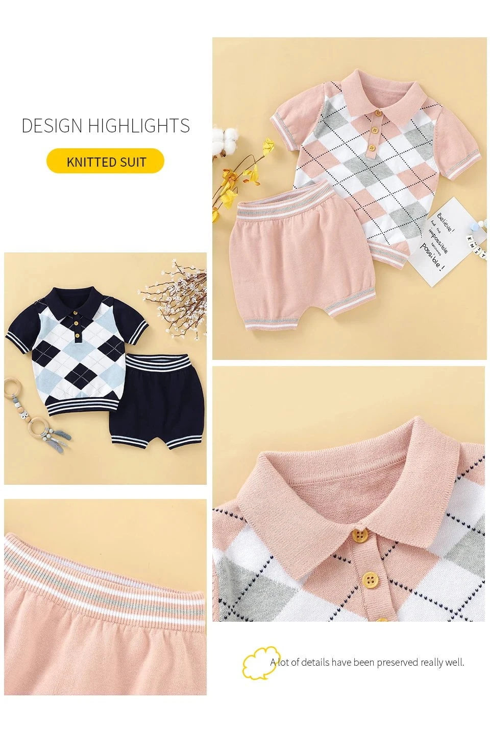 Giggles And Grab Baby summer clothes Summer Baby Short Sleeves Clothes Sets Fashion Tops + Pants Toddler Boys Girls Outfits Suits 2pcs Newborn Infant Clothing 0-18M"