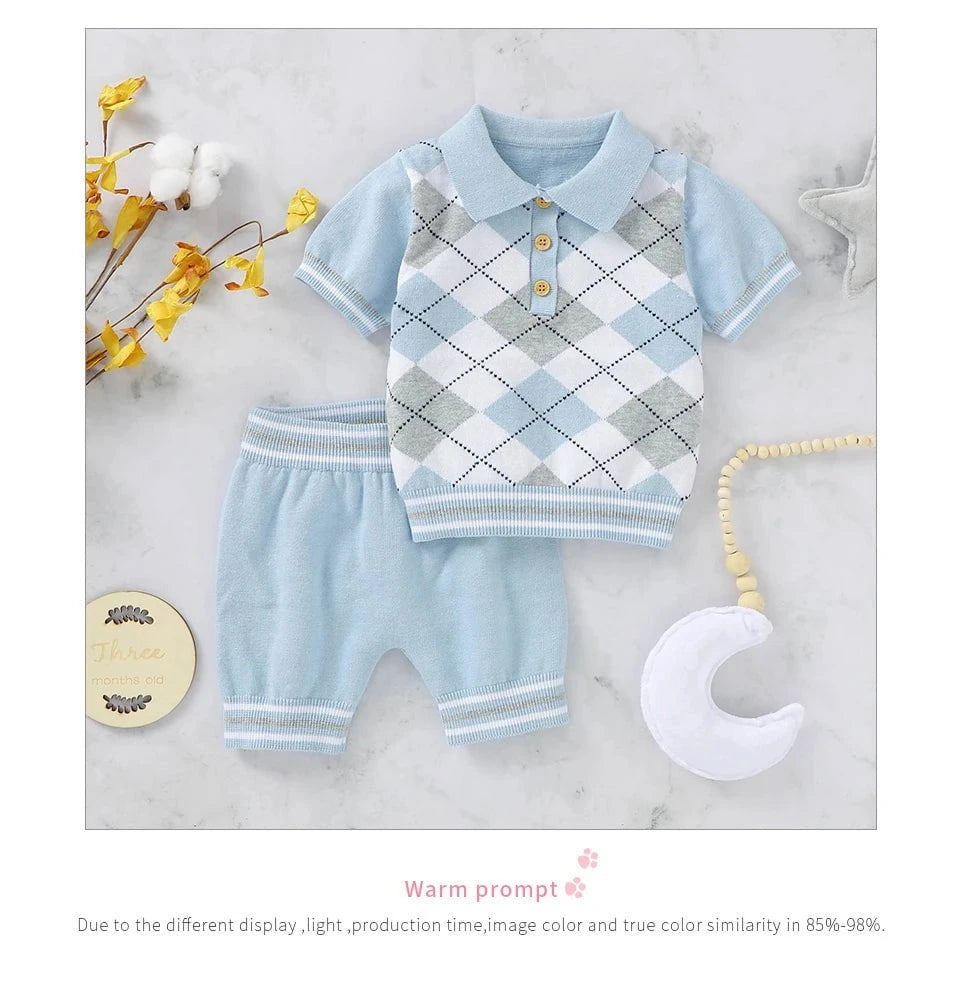 Giggles And Grab Baby summer clothes Summer Baby Short Sleeves Clothes Sets Fashion Tops + Pants Toddler Boys Girls Outfits Suits 2pcs Newborn Infant Clothing 0-18M"