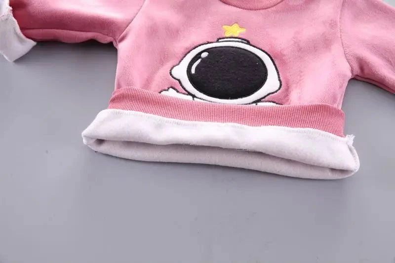 Giggles And Grab Baby thick fleece bear outfit Autumn Winter Baby Boys Clothes Set – Thick Fleece Cartoon Bear Jacket, Vest & Pants 3PCS Cotton Sport Suit for Girls, Warm Outfits"