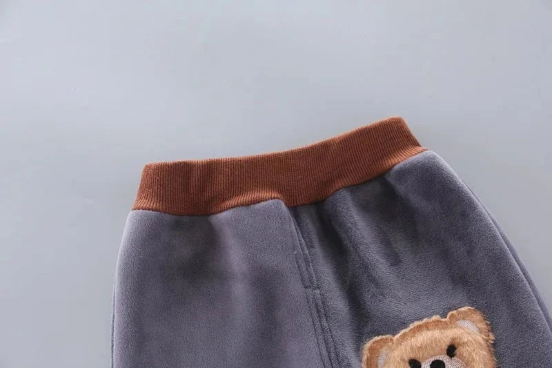 Giggles And Grab Baby thick fleece bear outfit Autumn Winter Baby Boys Clothes Set – Thick Fleece Cartoon Bear Jacket, Vest & Pants 3PCS Cotton Sport Suit for Girls, Warm Outfits"