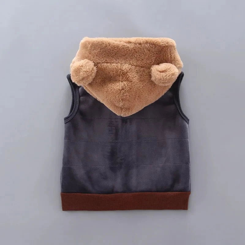 Giggles And Grab Baby thick fleece bear outfit Autumn Winter Baby Boys Clothes Set – Thick Fleece Cartoon Bear Jacket, Vest & Pants 3PCS Cotton Sport Suit for Girls, Warm Outfits"