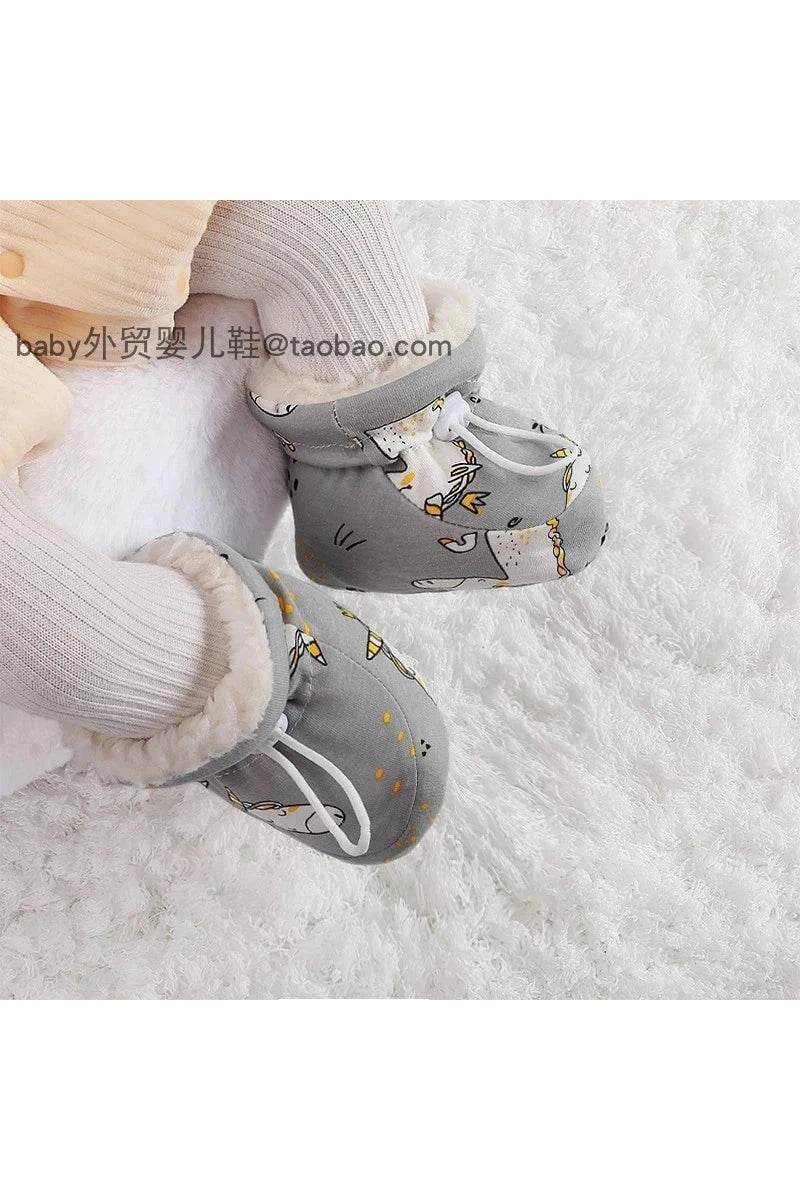 0-1 Year Old Spring & Fall Winter High Top Soft Sole Warm Shoes - Baby Precaution Footwear - Giggles And Grab