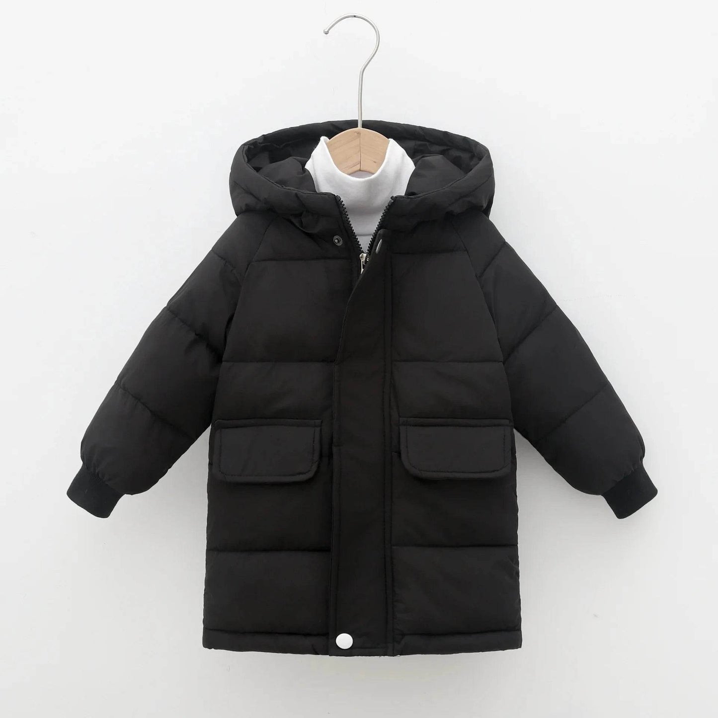 Kids Down Long Outerwear Winter Autumn Teen Cotton Clothes Boys Girls Cotton-Padded Parka Coats Big Children Thicken Warm Jacket - Giggles And Grab
