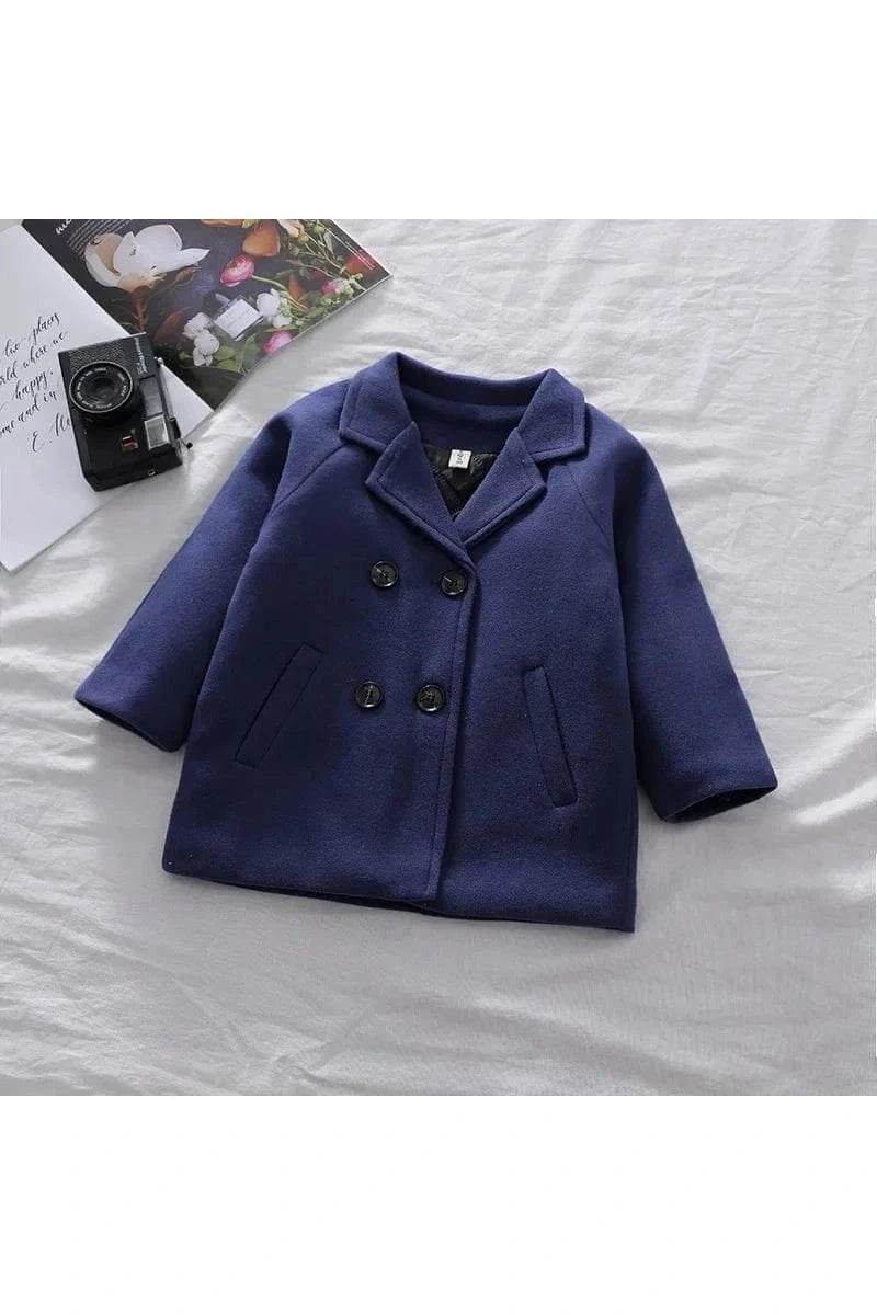 New Spring Autumn Boys Long Grid Design Trench Coat – British Style Jacket for Kids (2-6 Years) - Giggles And Grab