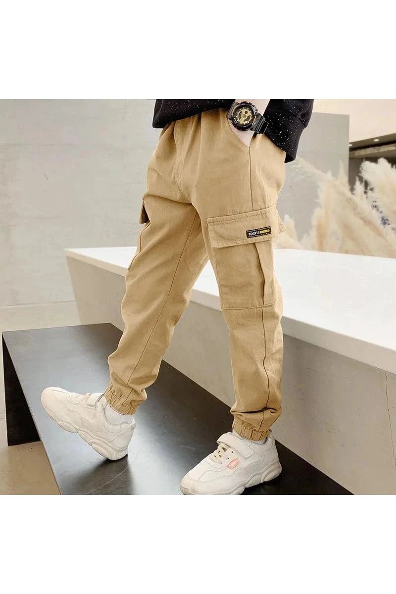 Giggles And Grab "Boys' Fall/Winter Warm Lined Hoodie and Tracksuit Pants Set - Casual Sportswear" P078-Khaki / 5-6(Size 130) "Boys' Fall/Winter Warm Lined Hoodie and Tracksuit Pants Set - Casual Sportswear"