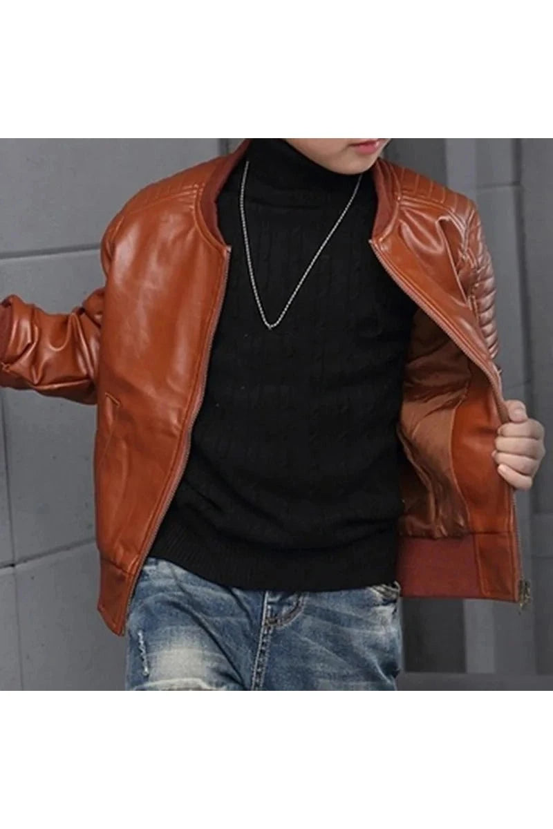 Giggles And Grab Boys' Fashion Coats - Autumn/Winter Outerwear for Trendy Kids" brown / 90cm Boys' Fashion Coats - Autumn/Winter Outerwear for Trendy Kids"
