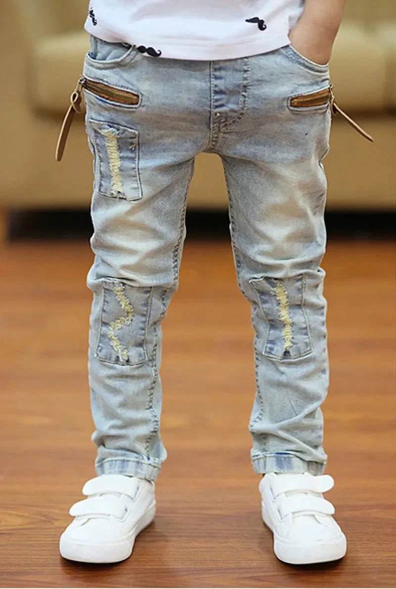 Boys Slim Straight Jeans Summer Classic ages 4-11y - Giggles And Grab