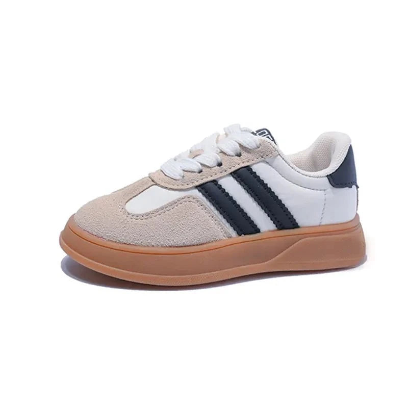 Giggles And Grab Boys shoes "Kids Suede Color-Blocked Lace-Up Sneakers 2022 Autumn, Sizes 26-37"