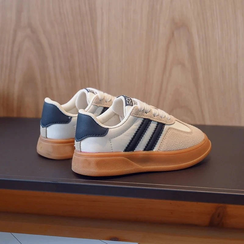 Giggles And Grab Boys shoes "Kids Suede Color-Blocked Lace-Up Sneakers 2022 Autumn, Sizes 26-37"