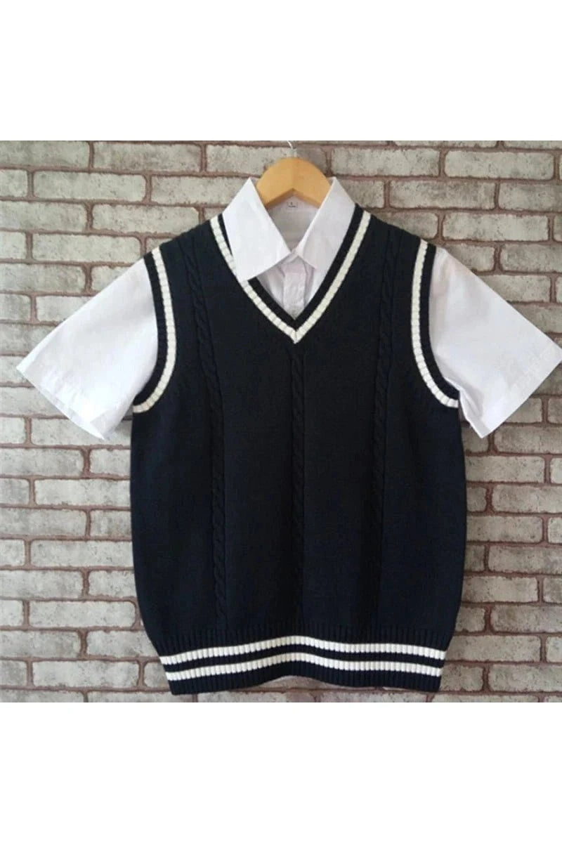 Giggles And Grab Children sweaters Children's School Uniform Sweater Vest - Knitted Wool Camisole for Girls & Boys, College Style"