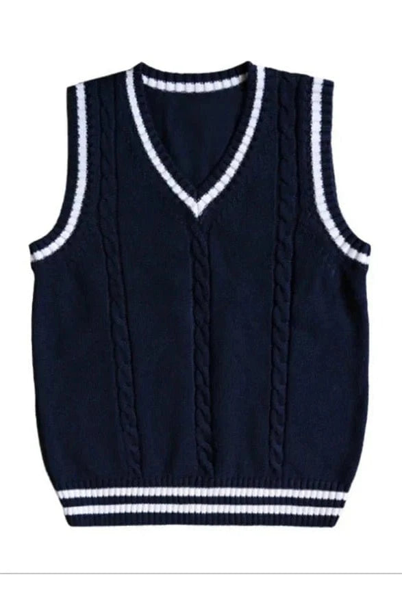 Giggles And Grab Children sweaters Children's School Uniform Sweater Vest - Knitted Wool Camisole for Girls & Boys, College Style"