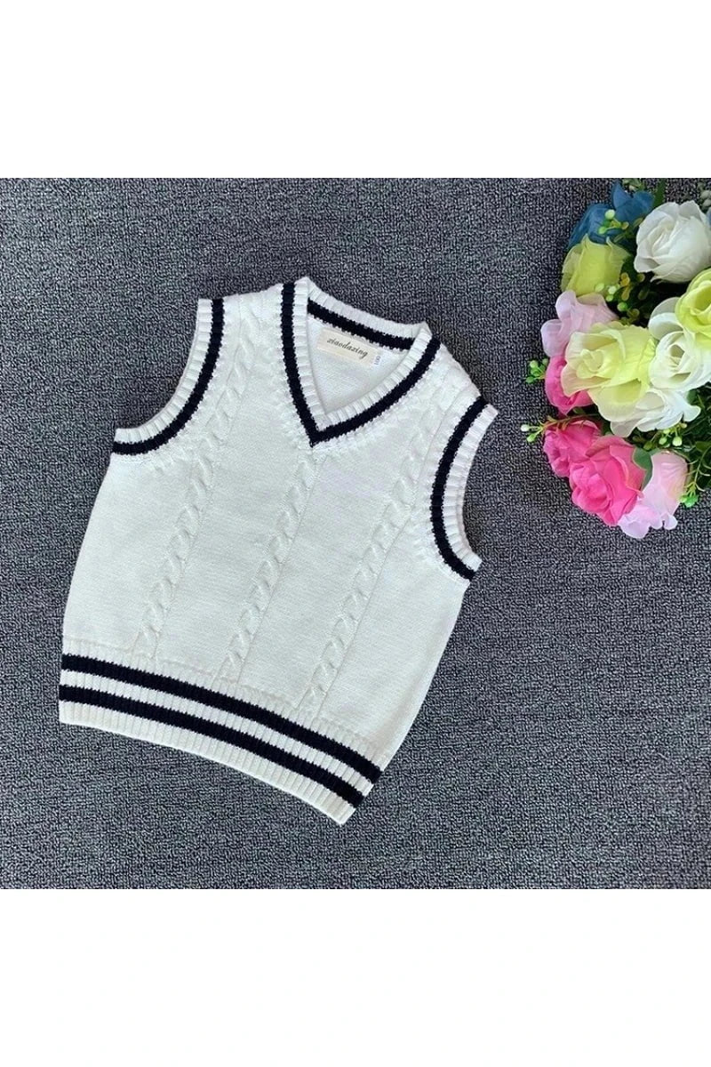 Giggles And Grab Children sweaters Children's School Uniform Sweater Vest - Knitted Wool Camisole for Girls & Boys, College Style"
