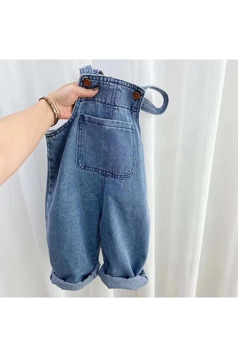 Giggles And Grab Childrens Cotton Denim Overalls For Boys& Girls JEANS / 4T "Children's Cotton Denim Overalls with Suspenders - Casual Loose Fit Jumpsuit for Boys & Girls"