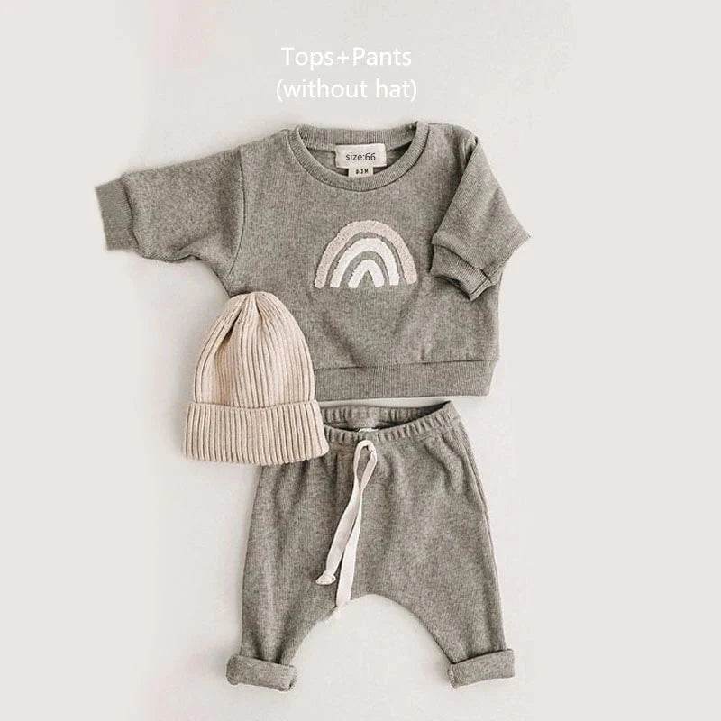 Spring Autumn Baby Boy Girls Clothes Cotton Girl Clothing Sets Long-Sleeved Sweatshirts + Pants Infant Clothes 2pcs Suit Outfits - Giggles And Grab