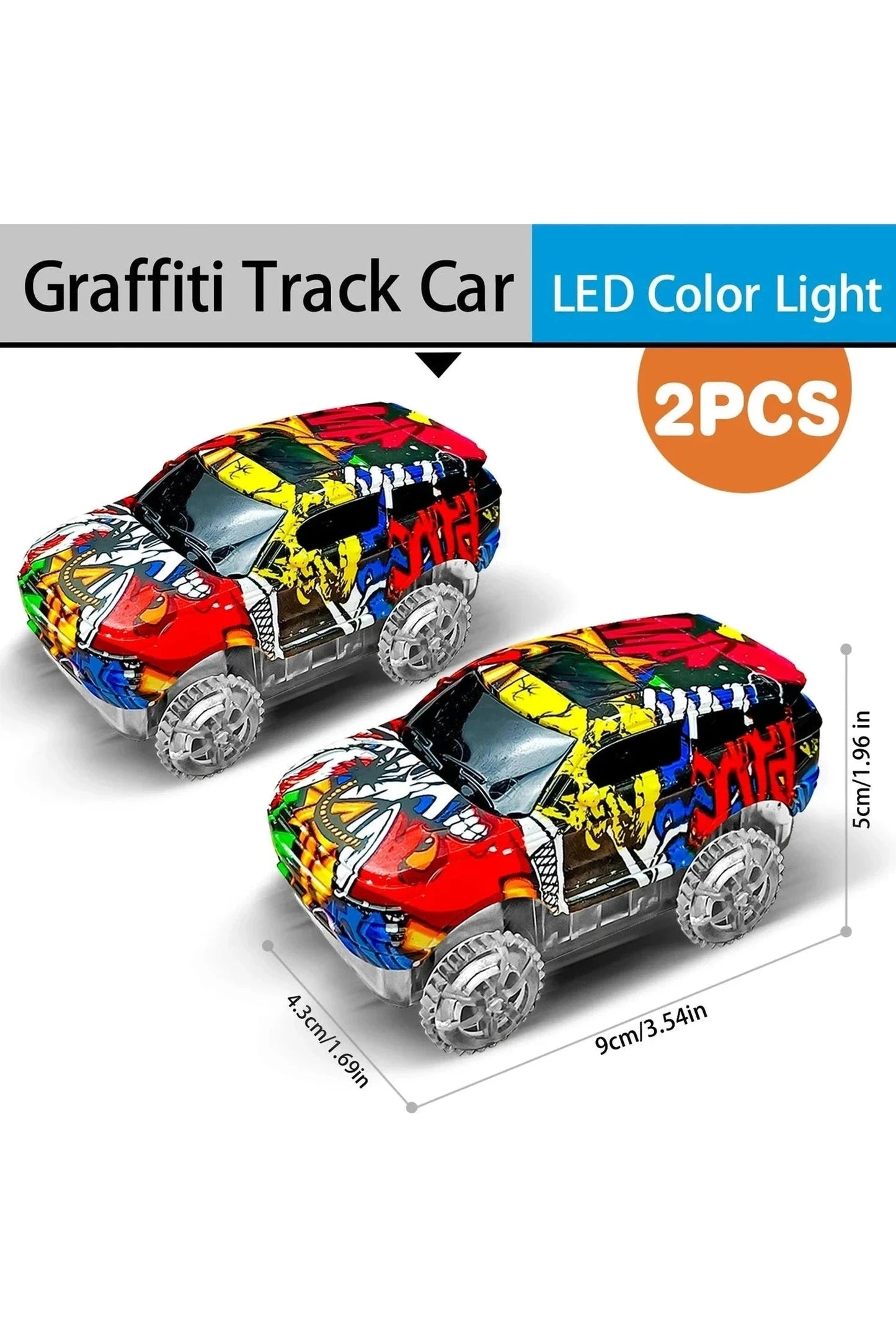Giggles And Grab Engineering rail car toy 2 PCS-Graffiti car "Engineering Rail Car Toy - Magical Birthday Gift for Boys"