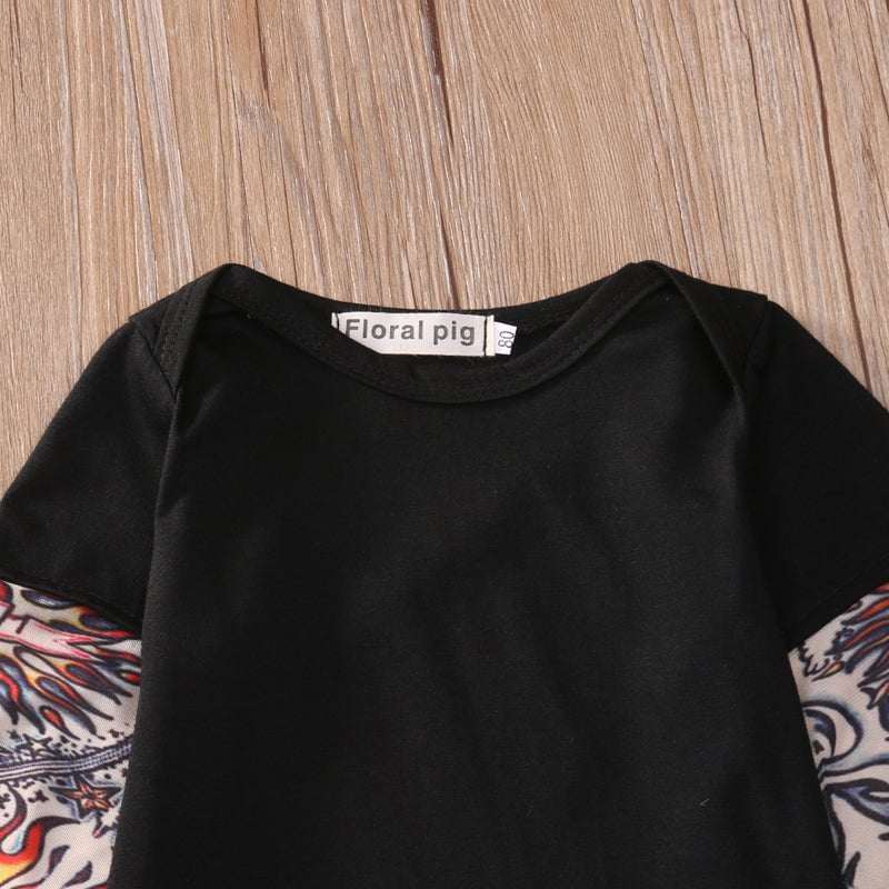 Giggles And Grab Fashion newborn Fashion Newborn Baby Girl Boys Romper Bodysuit Clothes Tattoos Print Rock Children Boy Baby Clothing Jumpsuit Outfits"