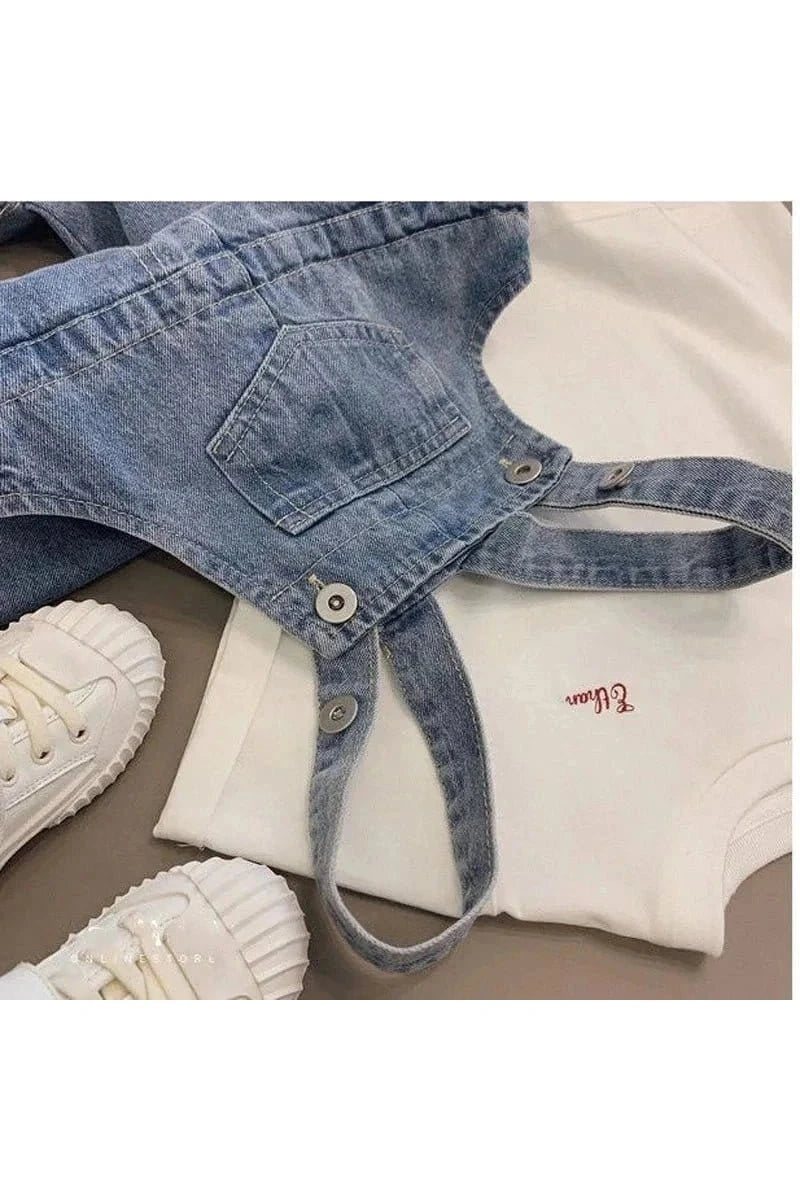 Giggles And Grab Fashionable Overalls Denim Fashionable Children's Overalls - Spring Casual Wear for Kids"