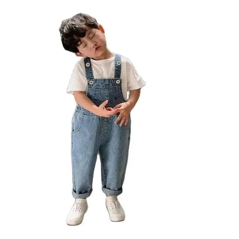 Giggles And Grab Fashionable Overalls Denim Fashionable Children's Overalls - Spring Casual Wear for Kids"