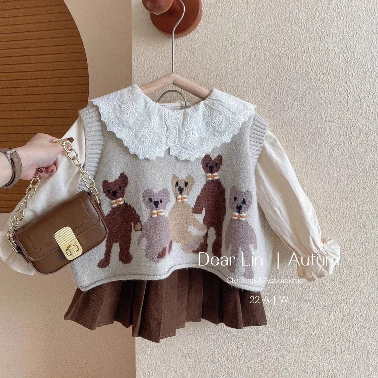 Winter Kids Girls 3PCS Clothes Set Cotton Long Sleeve Shirts Cartoon - Giggles And Grab