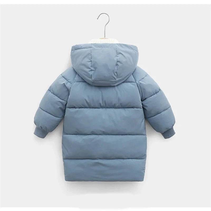 Kids Down Long Outerwear Winter Autumn Teen Cotton Clothes Boys Girls Cotton-Padded Parka Coats Big Children Thicken Warm Jacket - Giggles And Grab