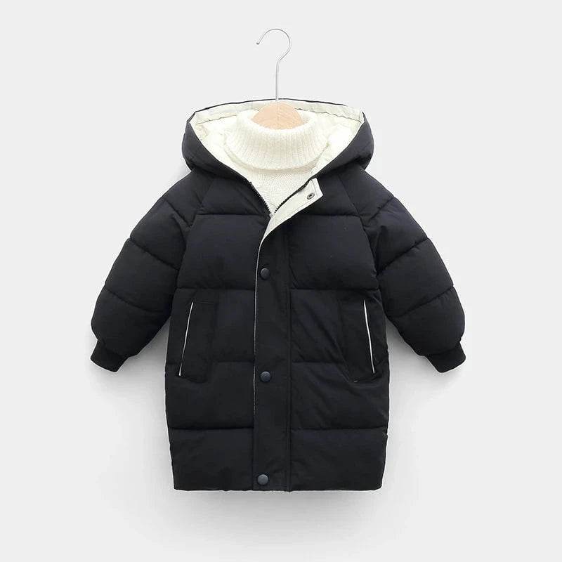Kids Down Long Outerwear Winter Autumn Teen Cotton Clothes Boys Girls Cotton-Padded Parka Coats Big Children Thicken Warm Jacket - Giggles And Grab