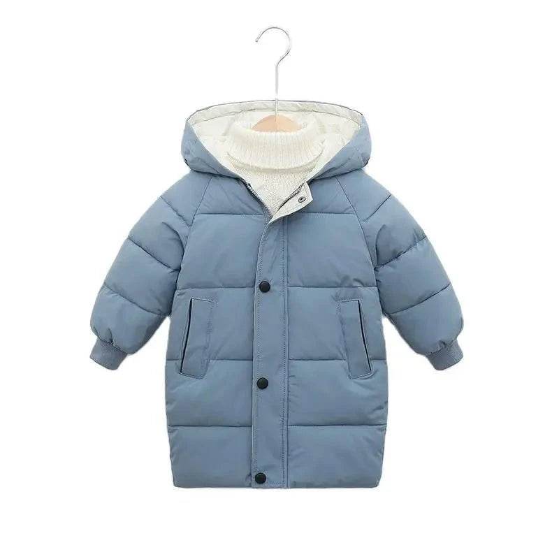 Kids Down Long Outerwear Winter Autumn Teen Cotton Clothes Boys Girls Cotton-Padded Parka Coats Big Children Thicken Warm Jacket - Giggles And Grab