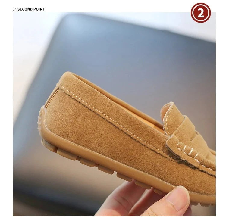 Giggles And Grab Kids loafers leather flats Kids Loafers Leather Flats – Breathable Non-Slip School Slip-On Shoes for Boys"