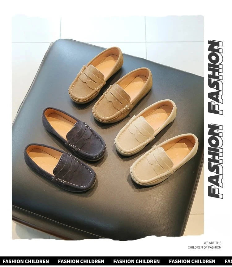 Giggles And Grab Kids loafers leather flats Kids Loafers Leather Flats – Breathable Non-Slip School Slip-On Shoes for Boys"