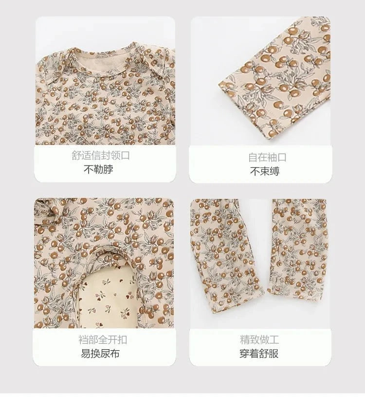 Giggles And Grab New fall baby girl floral romper "New Fall Baby Girl Floral Romper Jumpsuit Long Sleeve Outfit (Spring/Autumn)"