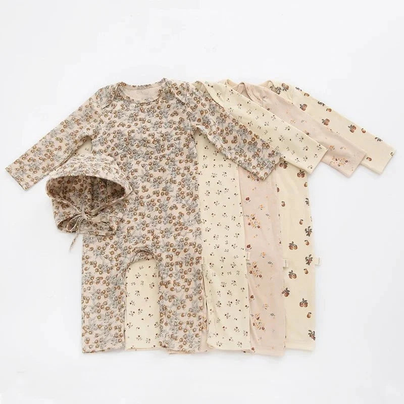 Giggles And Grab New fall baby girl floral romper "New Fall Baby Girl Floral Romper Jumpsuit Long Sleeve Outfit (Spring/Autumn)"