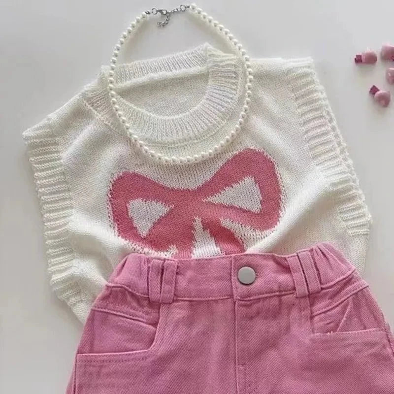 Giggles And Grab New kids short set New Kids Short Sleeve Suit Striped Girls Set Summer Tops + Shorts Baby Clothes Children's Wear Kids Outfits 2024"