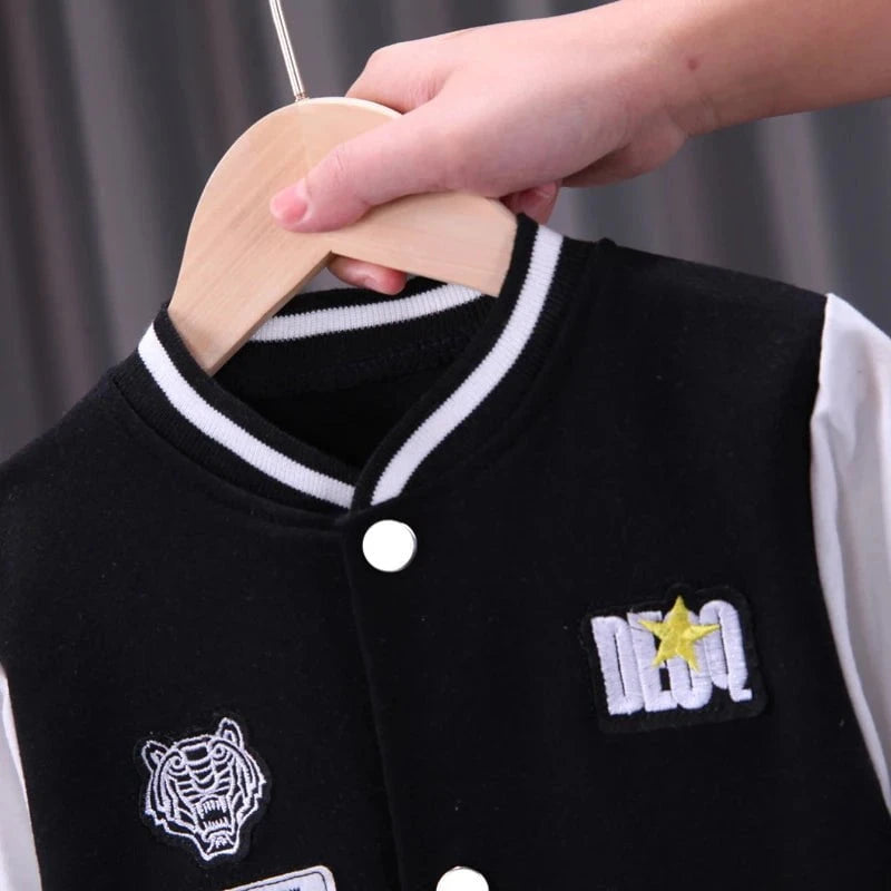 Giggles And Grab New Spring Autumn Baby Boys Clothing Set Cartoon Tiger Baseball Jacket + Pants 2Pcs Toddler Kids Tracksuits Children Clothes