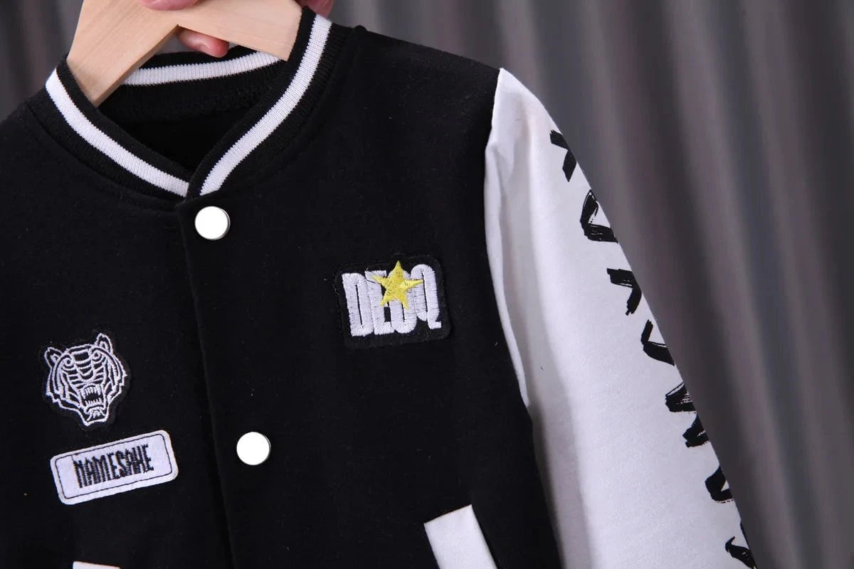 Giggles And Grab New Spring Autumn Baby Boys Clothing Set Cartoon Tiger Baseball Jacket + Pants 2Pcs Toddler Kids Tracksuits Children Clothes