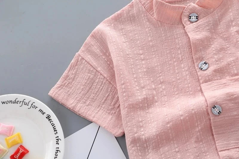 Giggles And Grab New Summer Hot Sale Toddler Kids Baby Boys Shirt Cartoon Tops Denim Shorts Pants Outfits Set Baby Clothes