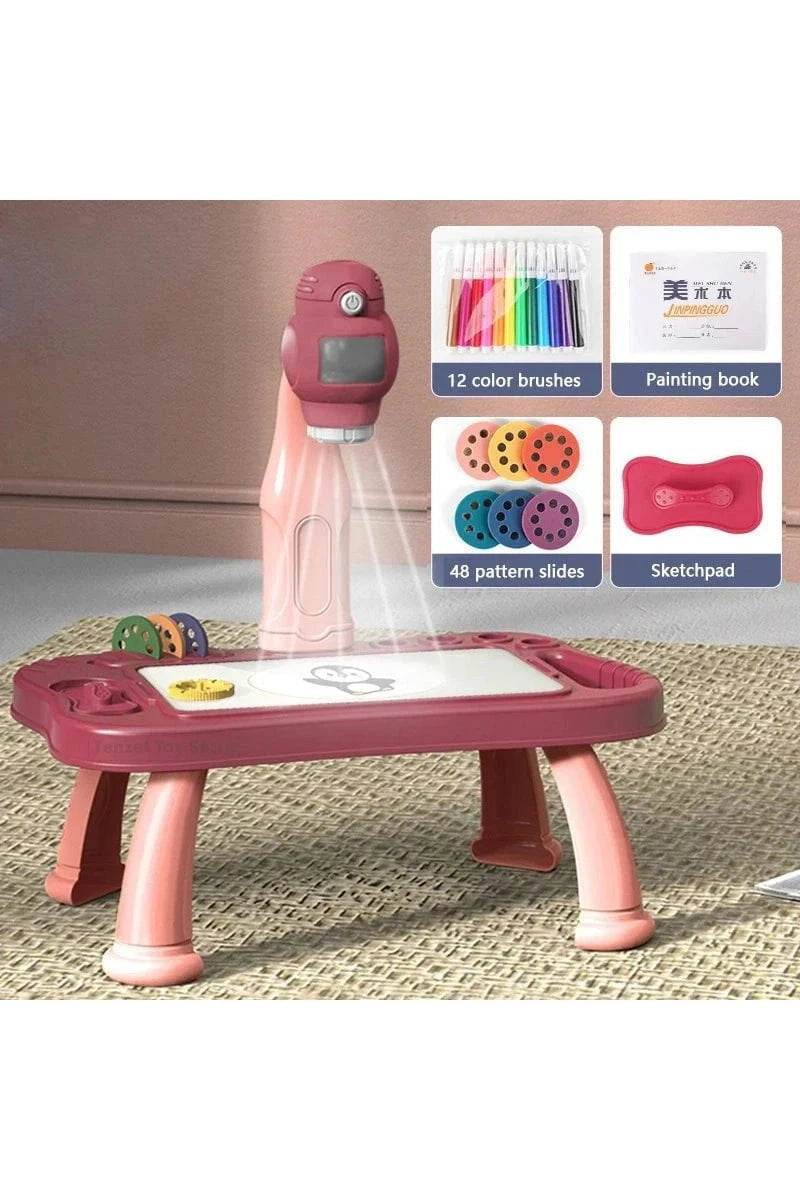 Smart Projector Kids Painting Table Set – Educational Toy for Learning to Draw and Paint - Giggles And Grab