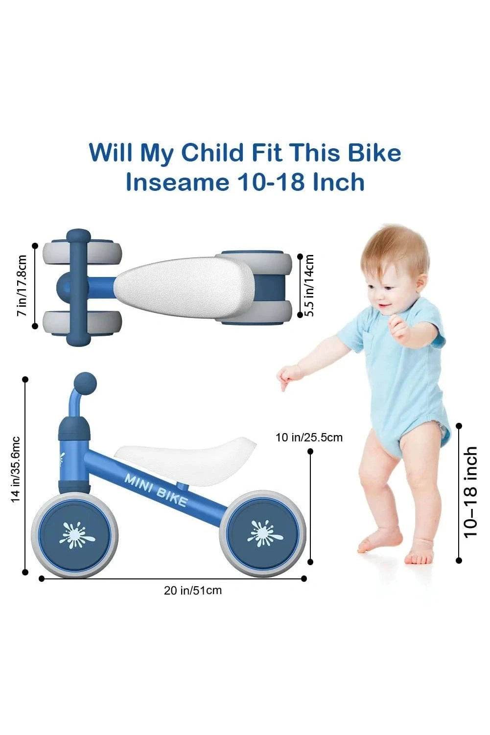 Baby Balance Bike - Ride Toy for 1 Year Old Boys & Girls, Anti-Drop Indoor Baby Walker (10-24 Months), First Bike Birthday Gift - Giggles And Grab