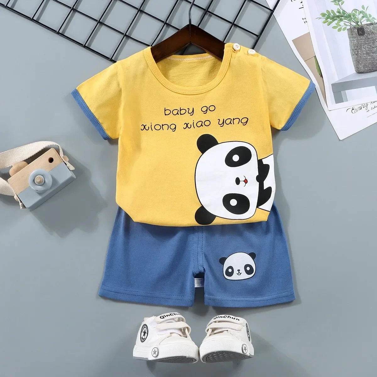 2PCS Mother Kids Clothes Children's Sets Boys Girls T-shirt Shorts Summer Cotton Short Sleeve Baby Children Clothing Toddler Suit - Giggles And Grab
