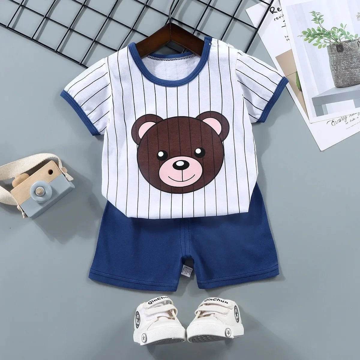 2PCS Mother Kids Clothes Children's Sets Boys Girls T-shirt Shorts Summer Cotton Short Sleeve Baby Children Clothing Toddler Suit - Giggles And Grab