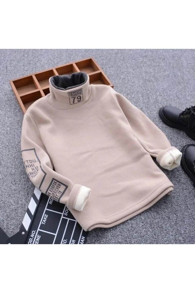 Toddler Boys Girls Sweatshirts Warm Autumn Winter Coat Sweater Baby Long Sleeve Turtleneck Outfits Tracksuit Children Clothes - Giggles And Grab