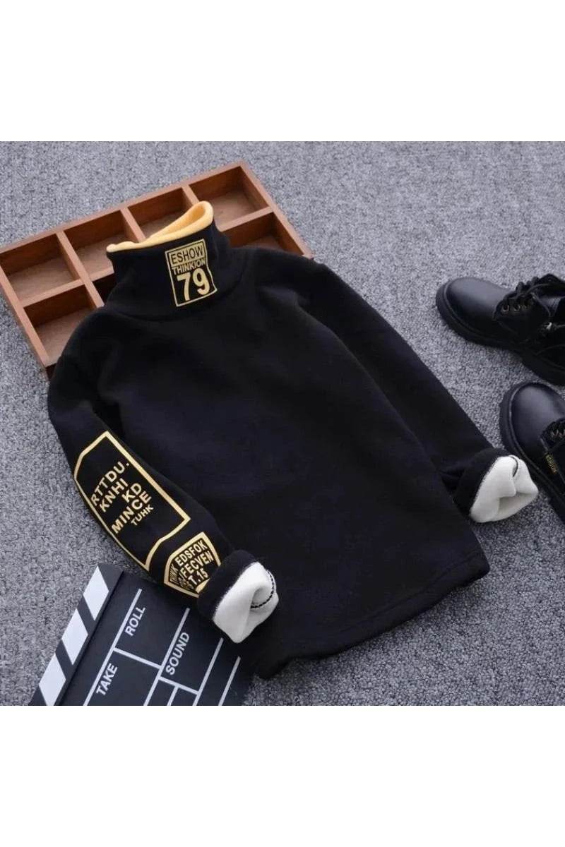 Toddler Boys Girls Sweatshirts Warm Autumn Winter Coat Sweater Baby Long Sleeve Turtleneck Outfits Tracksuit Children Clothes - Giggles And Grab