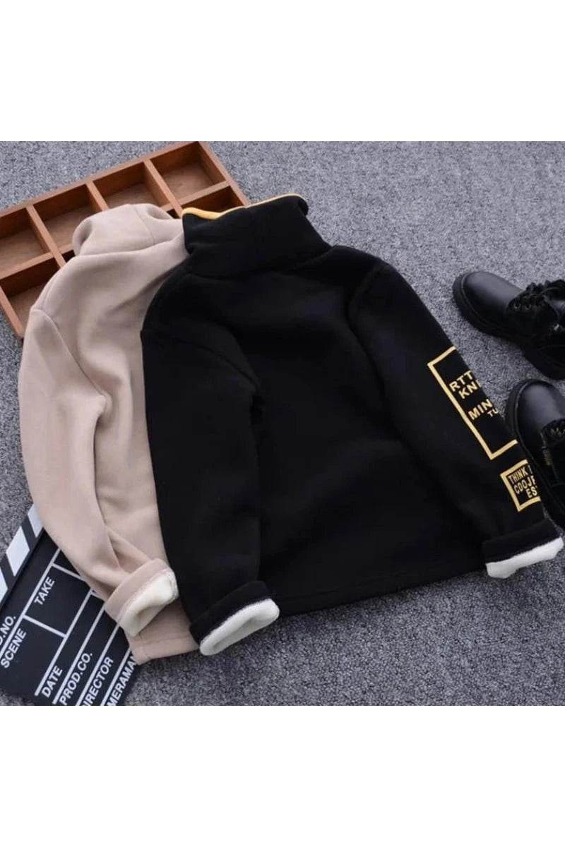 Toddler Boys Girls Sweatshirts Warm Autumn Winter Coat Sweater Baby Long Sleeve Turtleneck Outfits Tracksuit Children Clothes - Giggles And Grab