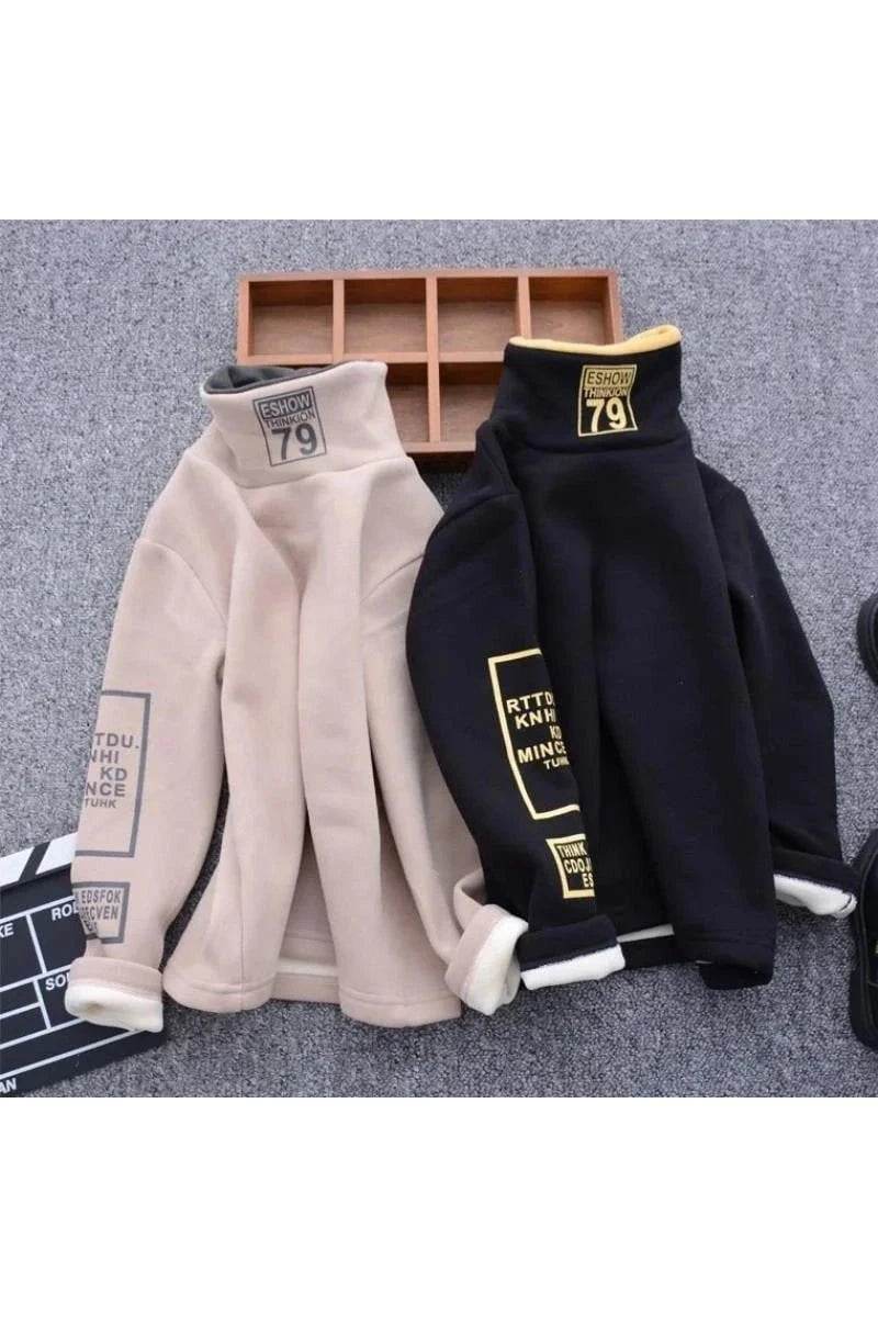 Toddler Boys Girls Sweatshirts Warm Autumn Winter Coat Sweater Baby Long Sleeve Turtleneck Outfits Tracksuit Children Clothes - Giggles And Grab