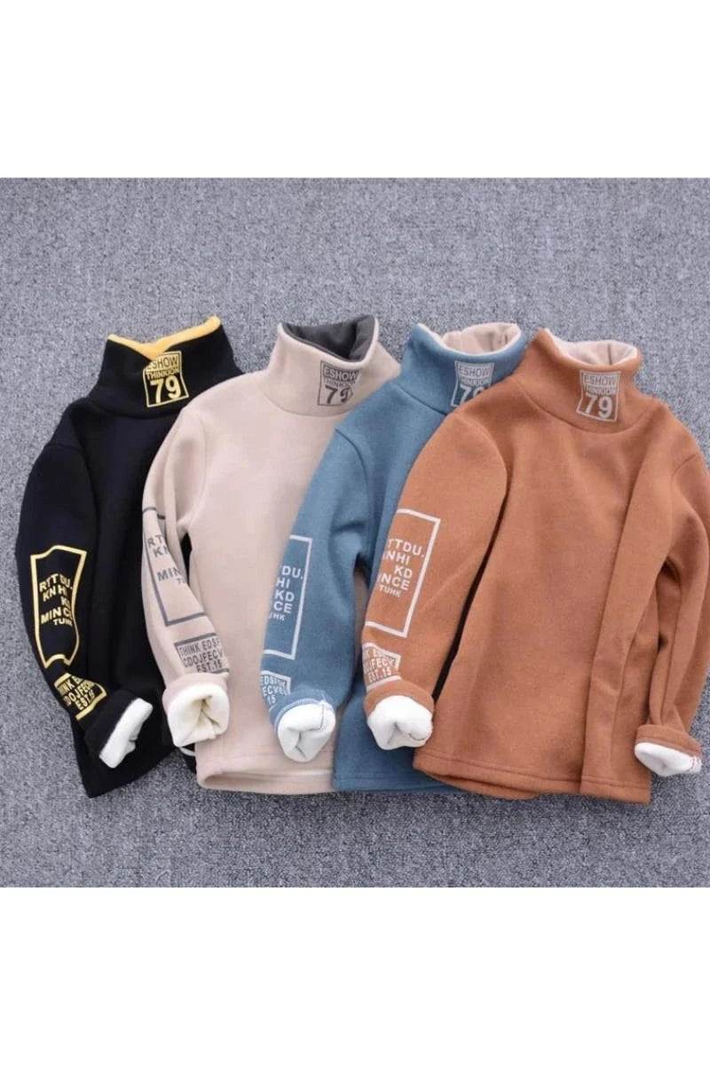 Toddler Boys Girls Sweatshirts Warm Autumn Winter Coat Sweater Baby Long Sleeve Turtleneck Outfits Tracksuit Children Clothes - Giggles And Grab