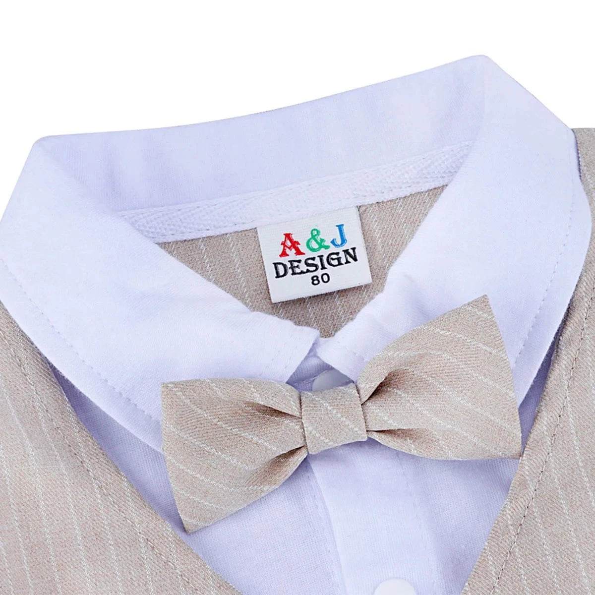 UpBaby Boys Clothing Set – Infant Gentleman Outfit (Top + Shorts) for Baptism, Wedding, Birthday Gift – 2PCS Kids Summer Clothes Suit - Giggles And Grab
