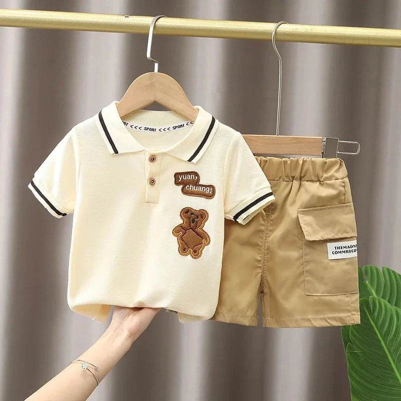 Baby Boy Clothes Set T-shirt + Shorts Kids Boy Summer Clothing Set Cute Cartoon Baby Boy Outfit Set Infant Toddler Tee Shirt Pants - Giggles And Grab