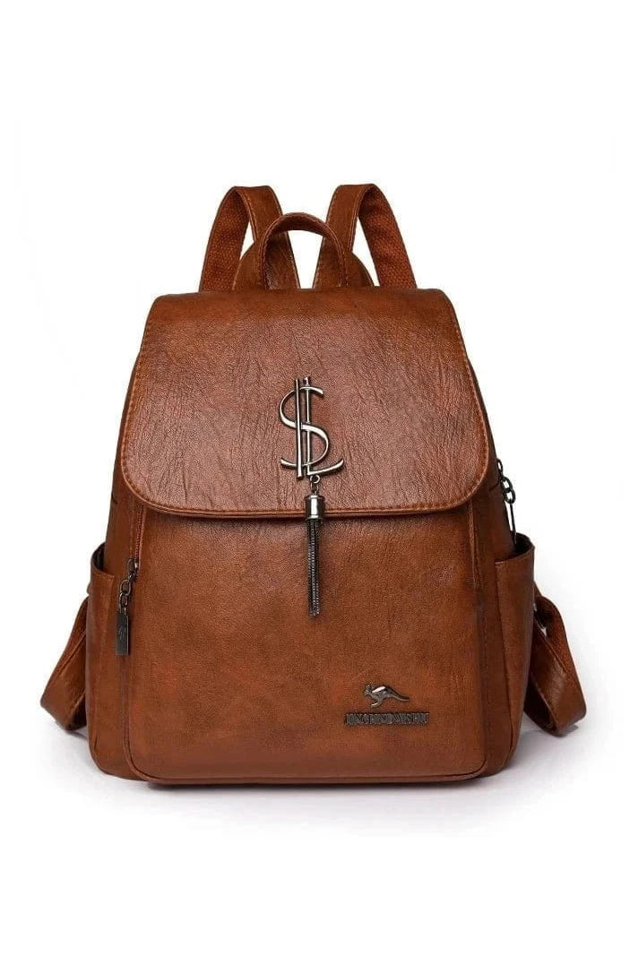 Giggles And Grab Women backpacks Brown Fashion Women’s Soft Leather Backpack - Large Capacity Casual Travel & School Bag"