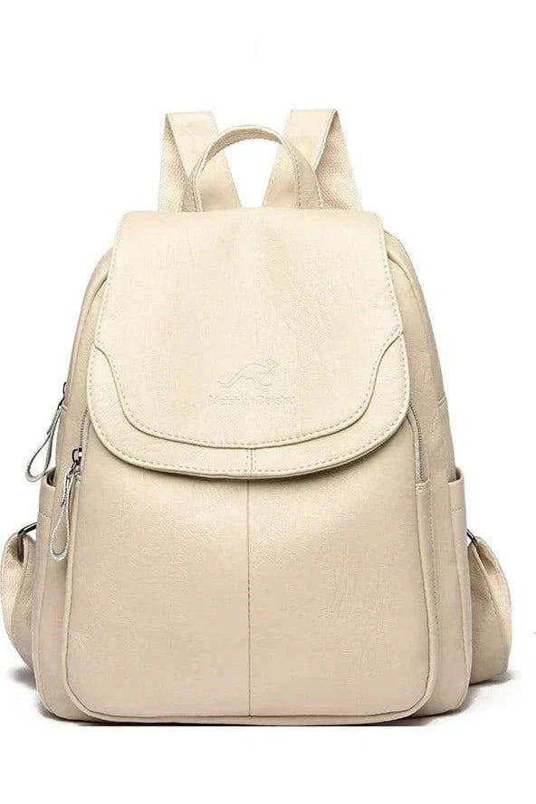 Giggles And Grab Womens Backpack Beige-2 High-Quality Stone Pattern Soft Leather Women’s Backpack - Large Capacity for School & Travel"
